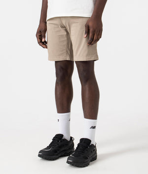 Slim Fit Chino Shorts in Open Brown by Boss. EQVVS Side Angle Shot