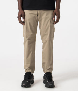 Sisla 6 Cargo Pants in Open Brown by Boss. EQVVS Front Angle Shot.