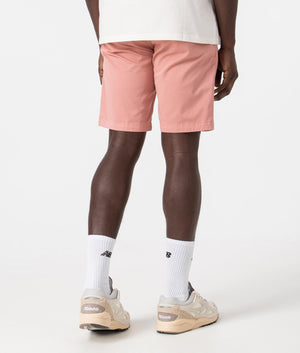 Slim Fit Chino Shorts in Open Pink by Boss. EQVVS Back Angle Shot.