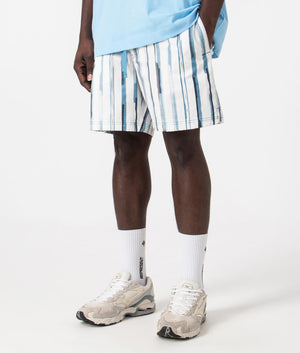 BOSS Sandrew 3 Shorts with Blue Stripes Angle Shot at EQVVS