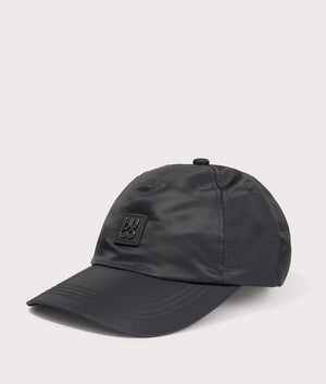 Stacked Logo Jude Cap in Black by Hugo. EQVVS Side Angle Shot.