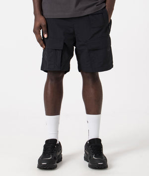 Jad 242 Shorts in Black by Hugo. EQVVS Front Angle Shot.