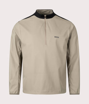 Quarter Zip J Faster Athletic Top in Light Pastel Green by Boss. EQVVS Front Angle Shot.