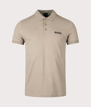 Paule Polo Shirt in Light Pastel Green by Boss. EQVVS Front Angle Shot.