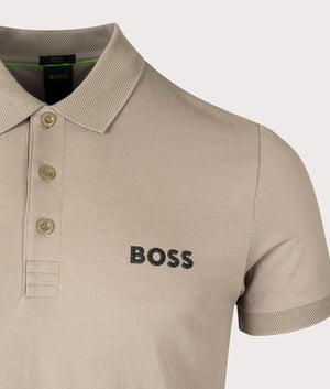 Paule Polo Shirt in Light Pastel Green by Boss. EQVVS Detail Shot.