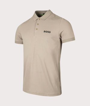 Paule Polo Shirt in Light Pastel Green by Boss. EQVVS Side Angle Shot.