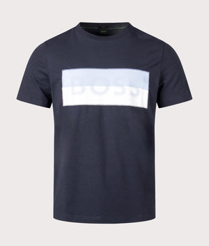 Tee 9 T-Shirt in Dark Blue by Boss. EQVVS Front Angle Shot.