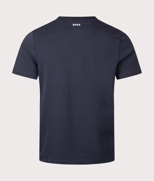 Tee 9 T-Shirt in Dark Blue by Boss. EQVVS Back Angle Shot.
