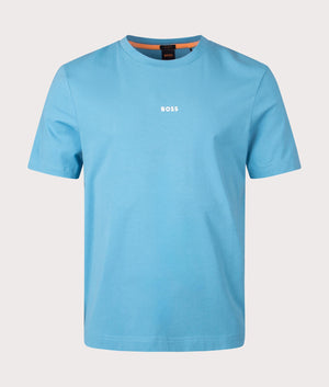 BOSS Tchup T-Shirt in Open Blue Front Shot Mannequin at EQVVS