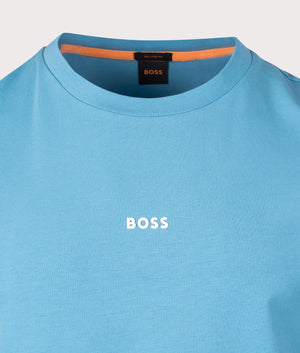 BOSS Tchup T-Shirt in Open Blue Detail Shot Mannequin at EQVVS