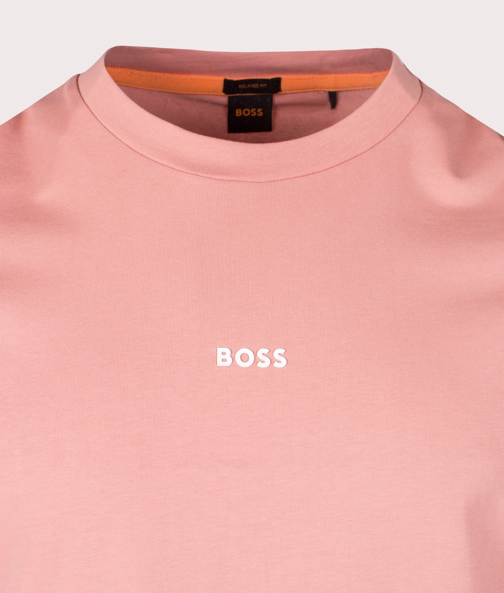 Tchup T-Shirt in Open Pink by Boss. EQVVS Detail Shot.