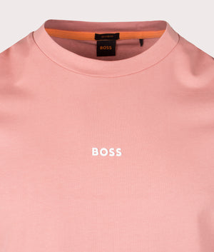 Tchup T-Shirt in Open Pink by Boss. EQVVS Detail Shot.