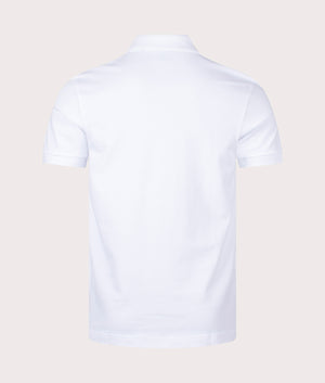 BOSS Slim Fit Passenger Polo Shirt in White back Shot EQVVS