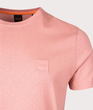 Tales T-Shirt in Open Pink by Boss. EQVVS Detail Shot.