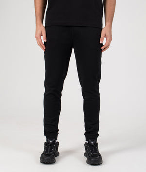Regular Fit Sestart Joggers in Black | 100% Cotton | BOSS | EQVVS | Front model shot 