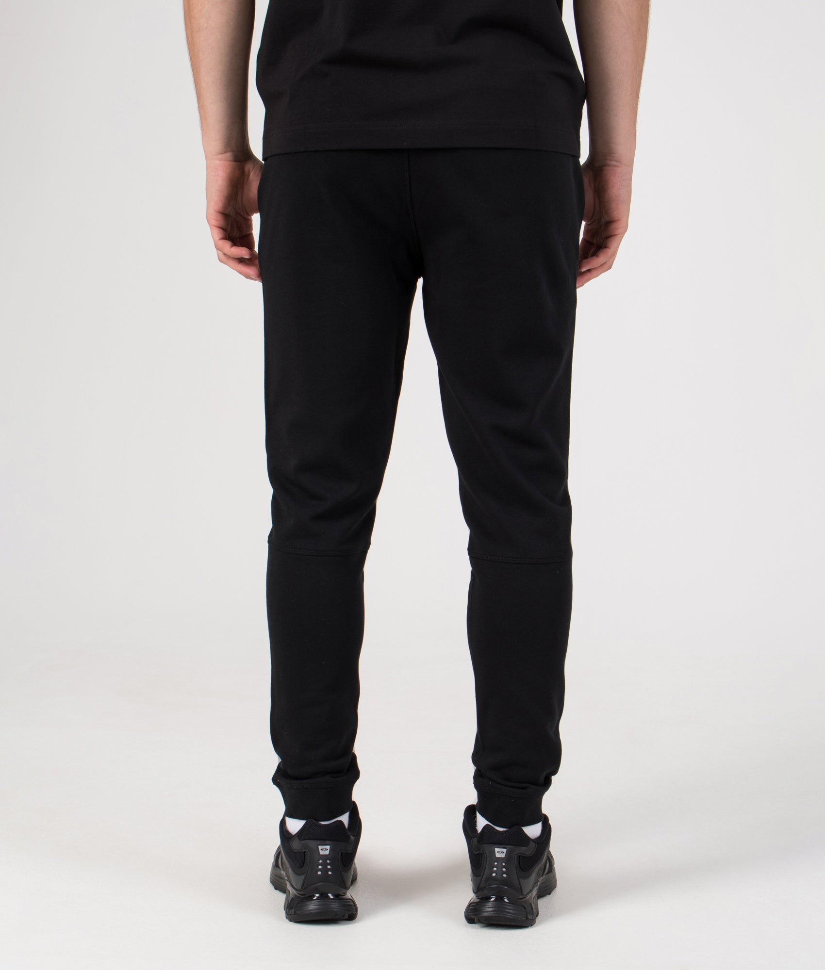 Regular Fit Sestart Joggers in Black | 100% Cotton | BOSS | EQVVS | Back model shot
