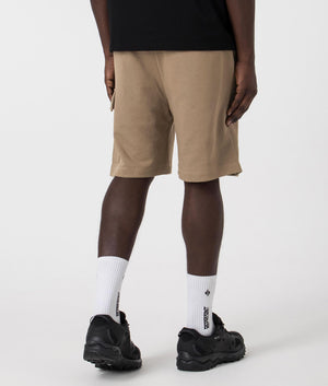 Cargo Sweat Shorts in Open Brown by Boss. EQVVS Back Angle Shot.