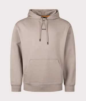 WeSmall Logo Hoodie in Open Brown by Boss. EQVVS Front Angle Shot.
