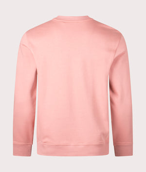 WeSmall Crew Sweatshirt in Open Pink by Boss. EQVVS Back Angle Shot.