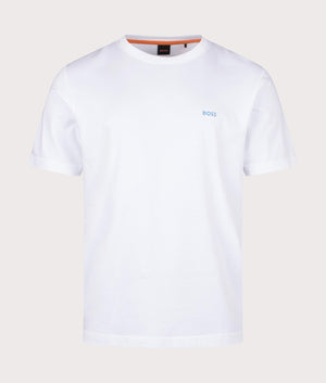 Relaxed Fit Te Coral T-Shirt in Natural by Boss. EQVVS Front Angle Shot.
