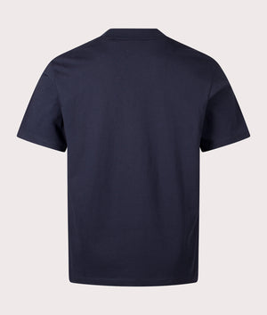 Relaxed Fit Dapolino T-Shirt in Dark Blue by Hugo. EQVVS Back Angle Shot.