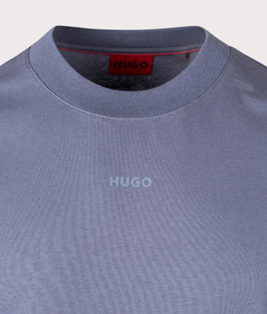 Relaxed Fit Dapolino T-Shirt in Open Blue by Hugo. Detail Shot.