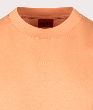 Relaxed Fit Dapolino T-Shirt in Medium Orange by Hugo. EQVVS Detail Shot.