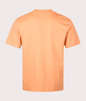 Relaxed Fit Dapolino T-Shirt in Medium Orange by Hugo. EQVVS Back Angle Shot.