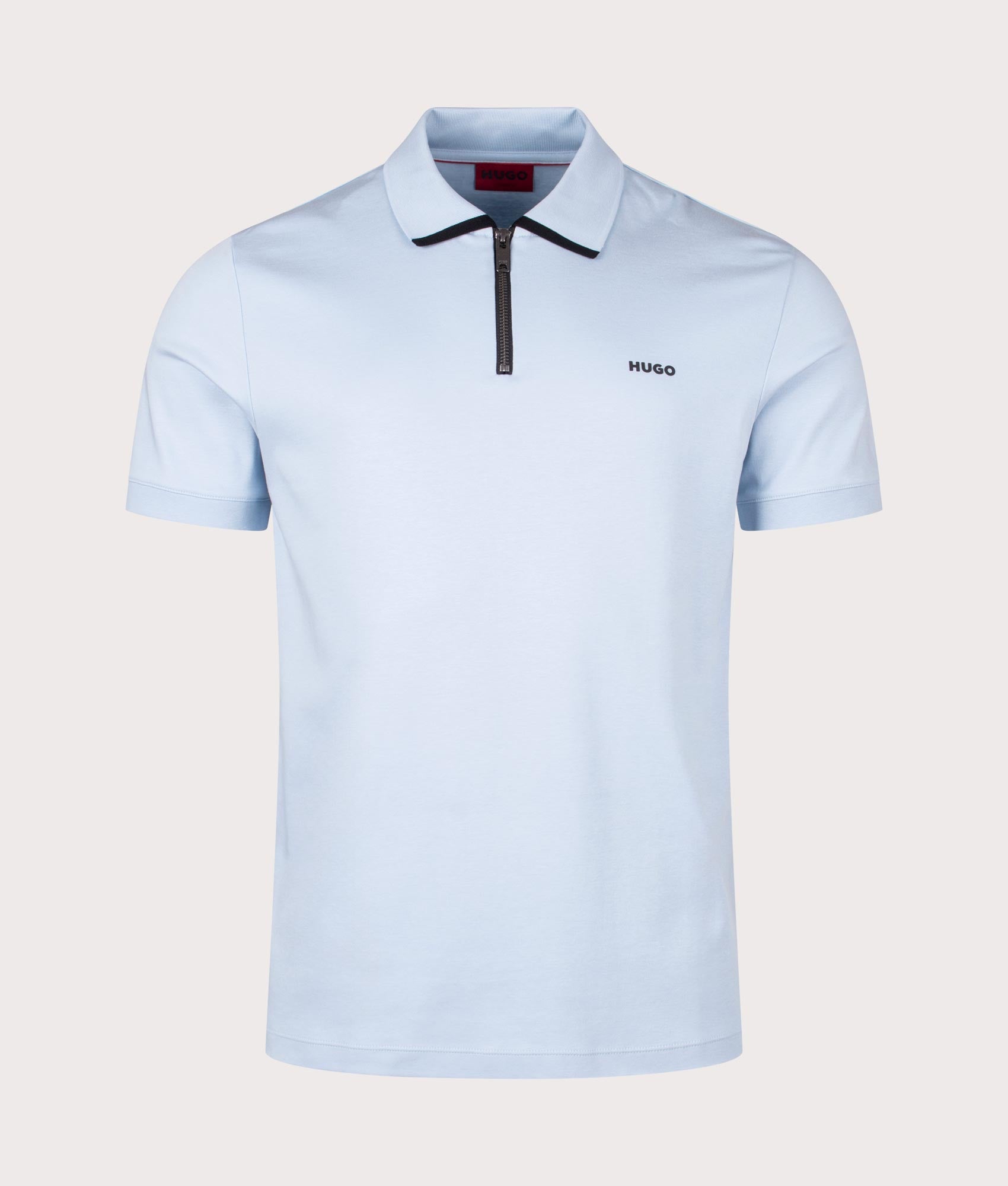 Dalomino Polo Shirt in Light Pastel Blue. EQVVS Front Angle Shot.