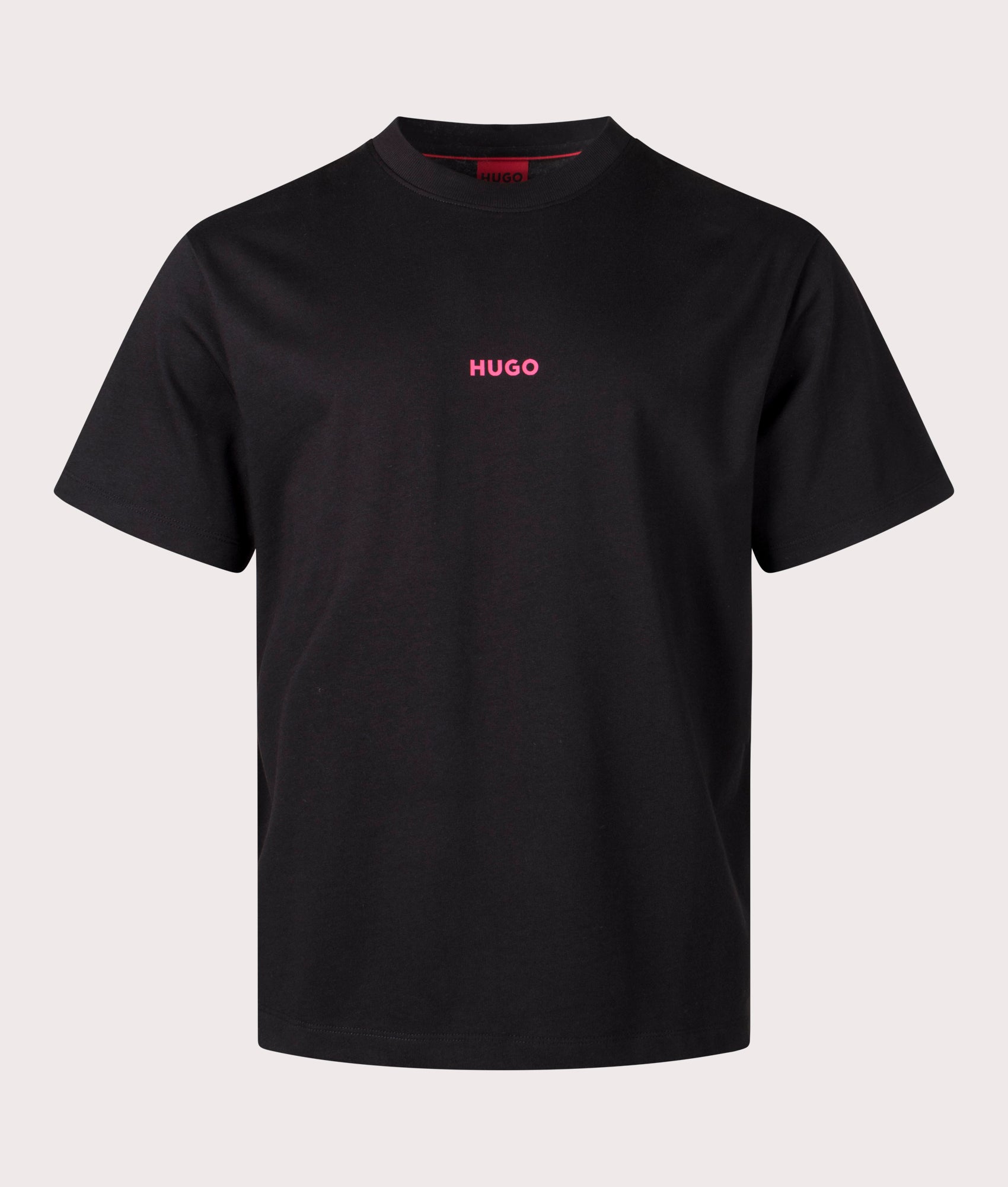 Dowidom Back Print T-Shirt in Black by Hugo. EQVVS Front Angle Shot.