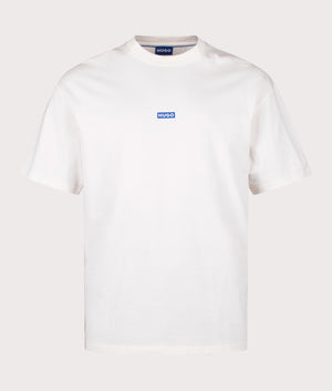 Relaxed Fit Nalono T-Shirt in White by Hugo. EQVVS Front Angle Shot.