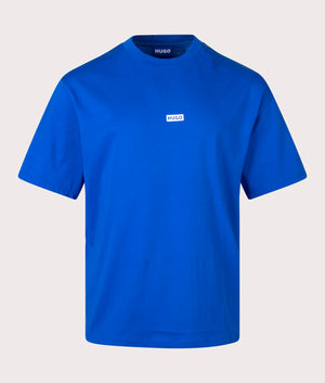 Relaxed Fit Nalono T-Shirt in Open Blue by Hugo. EQVVS Front Angle Shot.