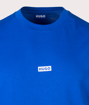 Relaxed Fit Nalono T-Shirt in Open Blue by Hugo. EQVVS Detail Shot.