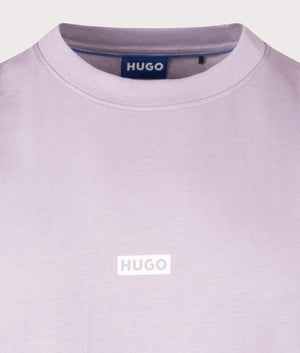 Relaxed Fit Nalono T-Shirt in Open Purple by Hugo. EQVVS Detail Shot.