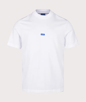 Nieros T-Shirt in White by Hugo. EQVVS Front Angle Shot.
