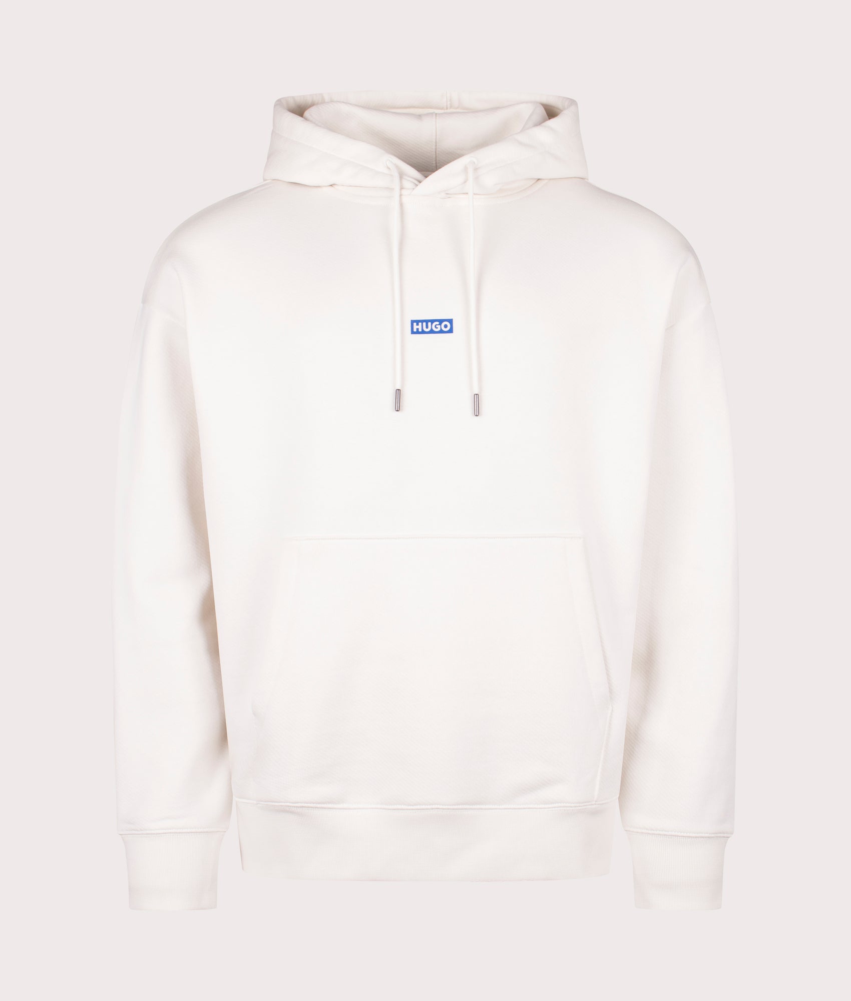 Relaxed Fit Nazardo Hoodie in Open White by Hugo. EQVVS Front Angle Shot.