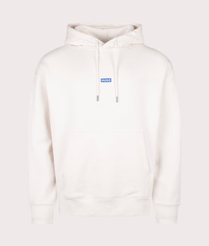 Relaxed Fit Nazardo Hoodie in Open White by Hugo. EQVVS Front Angle Shot.