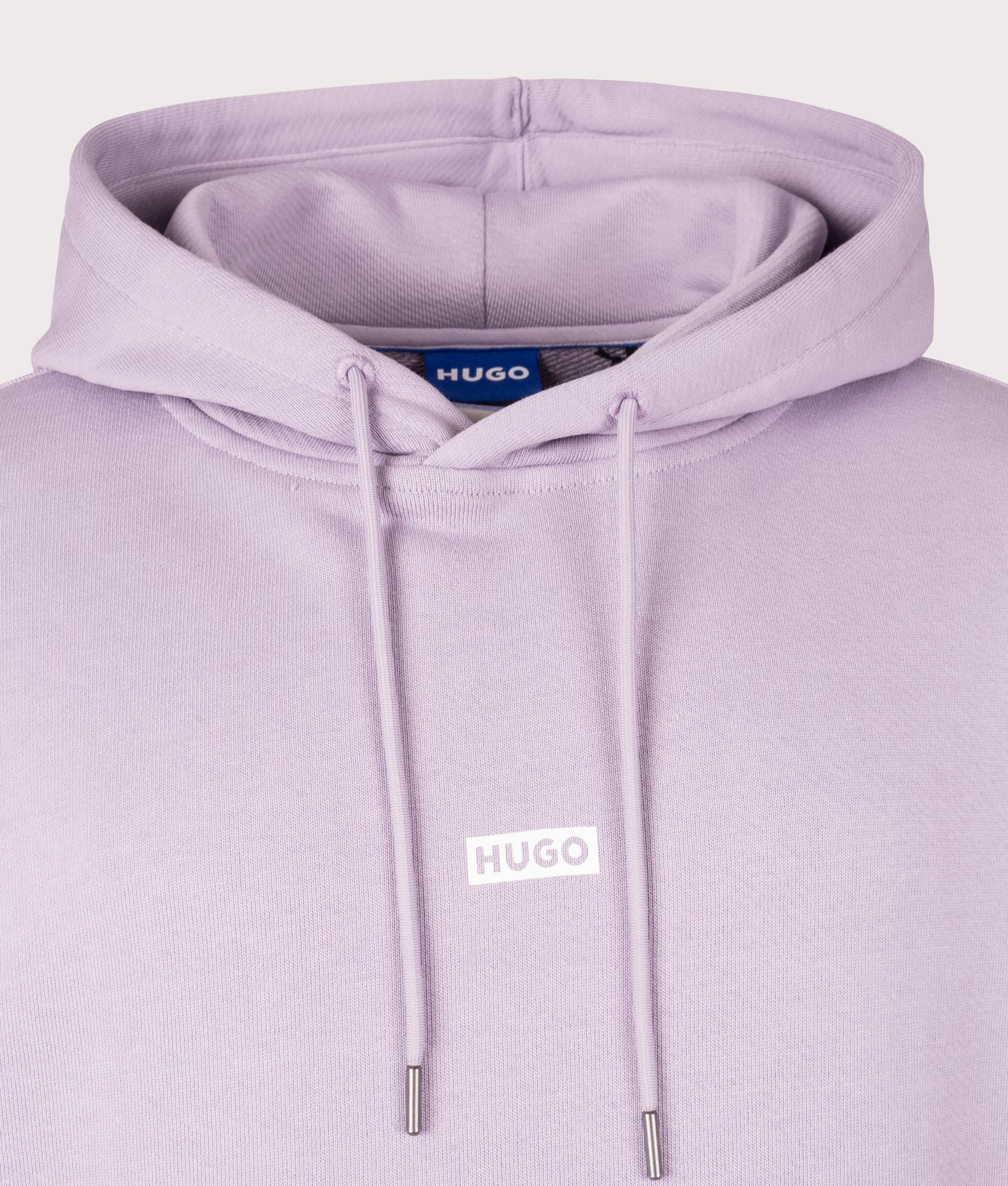 Relaxed Fit Nazardo Hoodie in Open Purple by Hugo. EQVVS Detail Shot.