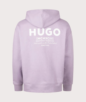 Relaxed Fit Nazardo Hoodie in Open Purple by Hugo. EQVVS Back Angle Shot.