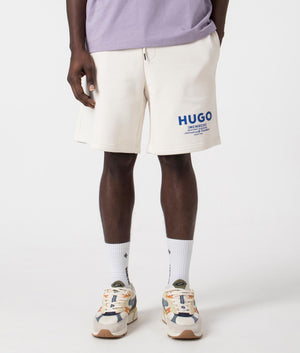 Relaxed Fit Nomario Sweat Shorts in 121 open white  front shot at EQVVS