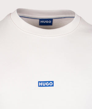 Naviu Sweatshirt in Open White by Hugo. EQVVS Detail Shot.