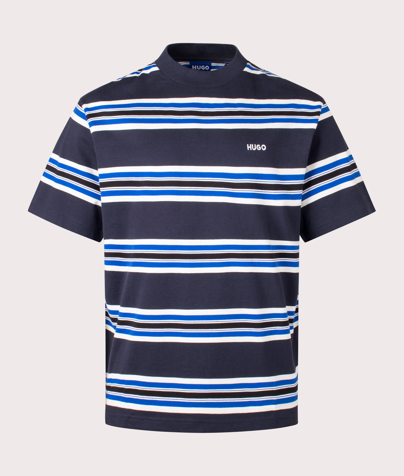 Natinolo T-Shirt in Dark Blue by Hugo. EQVVS Front Angle Shot.