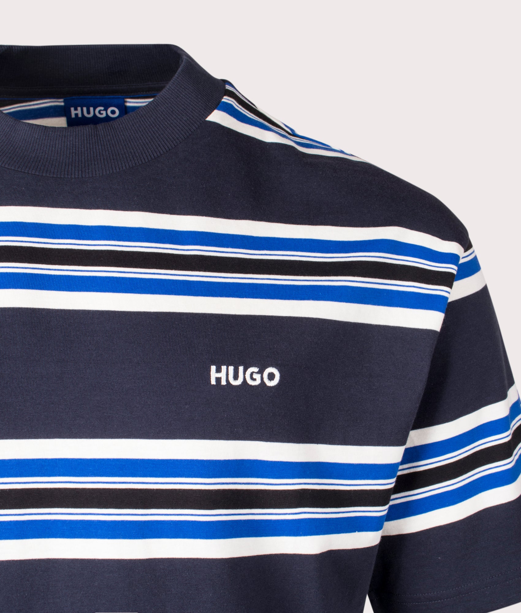 Natinolo T-Shirt in Dark Blue by Hugo. EQVVS Detail Shot.