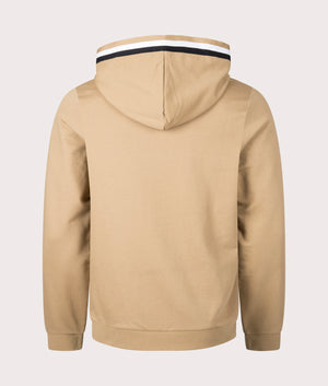 Iconic Hoodie in Medium Beige by Boss. EQVVS Back Angle Shot.