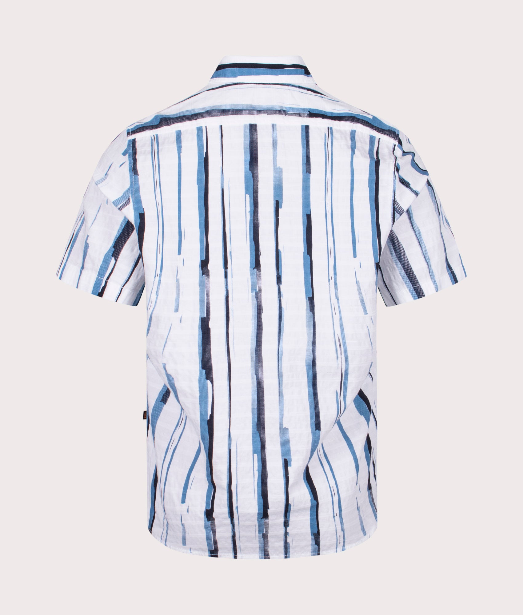 Rash 2 Short Sleeve Shirt in White by Boss. EQVVS Back Angle Shot.