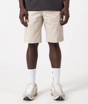 Regular Fit Darik241 Shorts in Light Pastel Grey by Hugo. EQVVS Front Angle Shot.