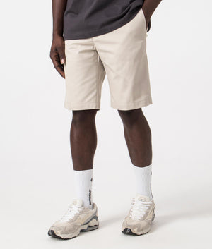 Regular Fit Darik241 Shorts in Light Pastel Grey by Hugo. EQVVS Side Angle Shot.
