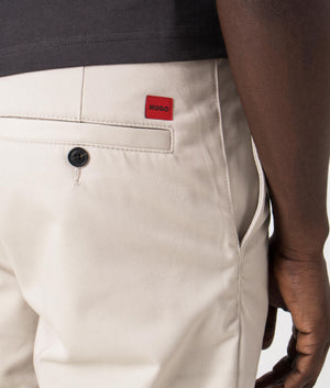 Regular Fit Darik241 Shorts in Light Pastel Grey by Hugo. EQVVS Detail Shot.