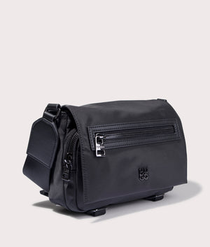 Elliott Crossbody Bag in Black by Hugo. EQVVS Side Angle Shot.