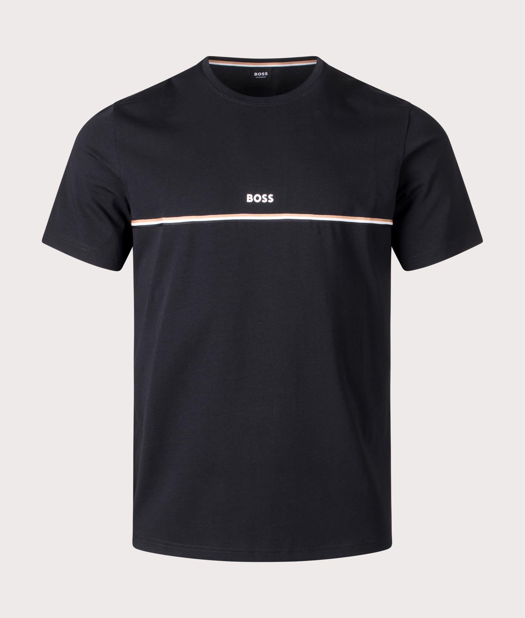 Lightweight Unique T-Shirt in Black by BOSS. EQVVS Front Angle Shot.